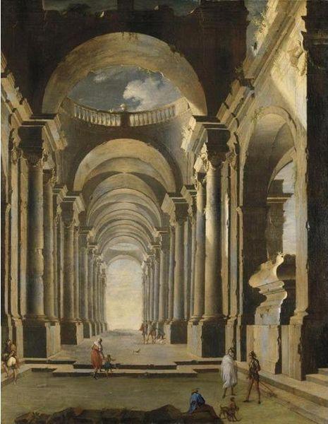 Leonardo Coccorante Architecture with figures China oil painting art